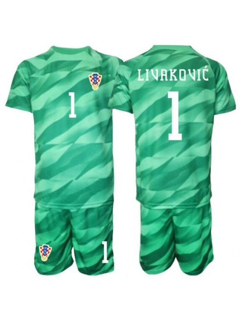 Otroški dresi kompleti Hrvaška Vratar Gostujoč SP 2026 Dominik Livakovic #1