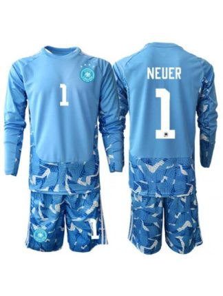 Otroški dresi kompleti Nemčija SP 2026 Vratar Gostujoči Manuel Neuer #1 Dolgi rokav