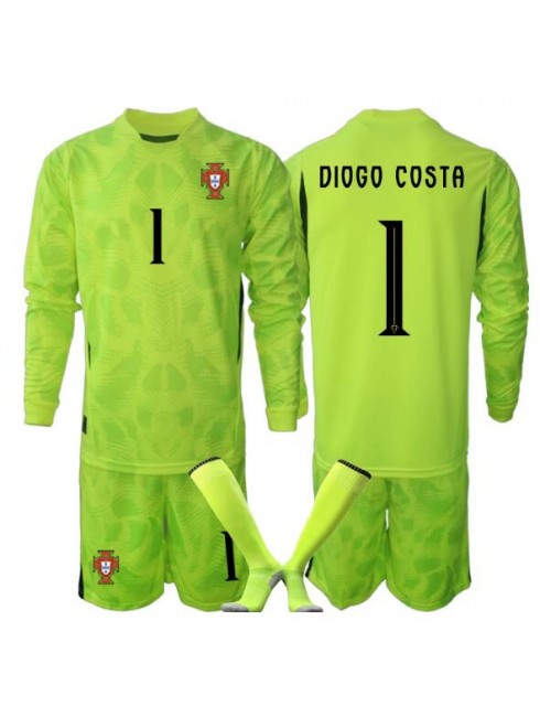Otroški dresi kompleti Portugalska SP 2026 Vratar Domači Diogo Costa #1 Dolgi rokav (+ hlače)