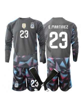 Otroški Vratarski dresi kompleti Argentina SP 2026 Emiliano Martinez #23 Domači Dolgi rokav (+ hlače)