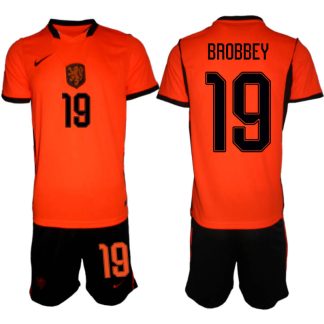 Moški Nizozemska SP 2026 Nogometni dresi kompleti Brian Brobbey #19 Domači