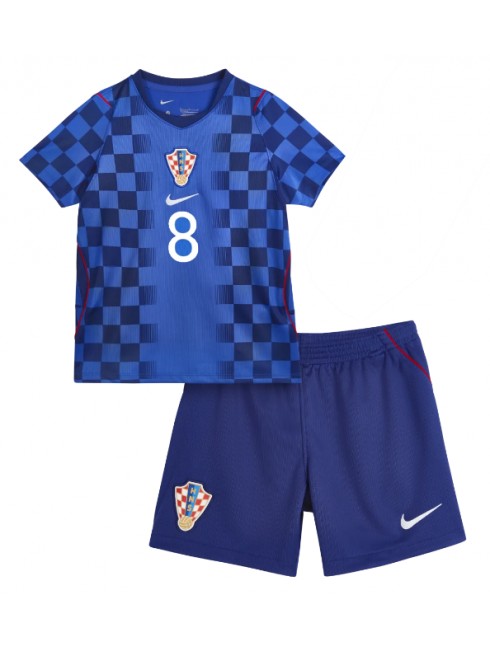 Otroški nogometni dresi kompleti Hrvaška SP 2026 Mateo Kovacic #8 Gostujoči-1