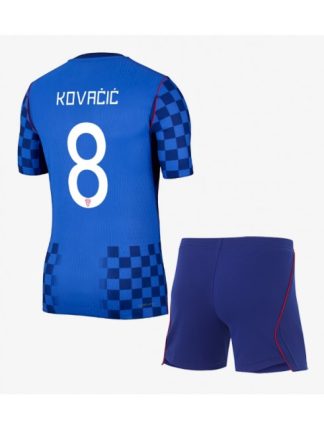 Otroški nogometni dresi kompleti Hrvaška SP 2026 Mateo Kovacic #8 Gostujoči