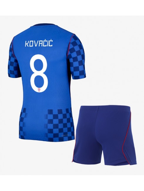 Otroški nogometni dresi kompleti Hrvaška SP 2026 Mateo Kovacic #8 Gostujoči