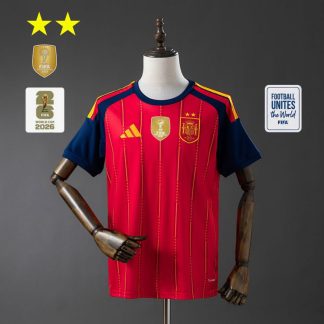 Moški Španija domači dres SP 2026 – šampionska izdaja z dvema zvezdicama in značko SP 2026 na rokavu