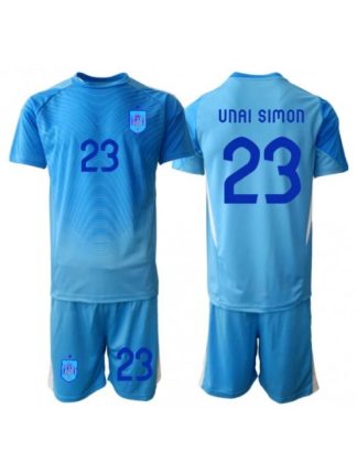 Unai Simon #23 Otroški Nogometni dresi kompleti Španija Domači SP 2026 modra Vratarski