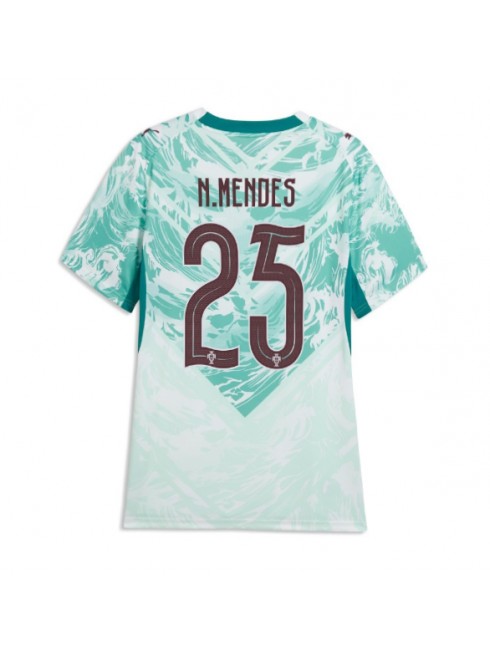 Portugalska Gostujoči SP 2026 Nogometni dresi z imenom Nuno Mendes #25 Ženski