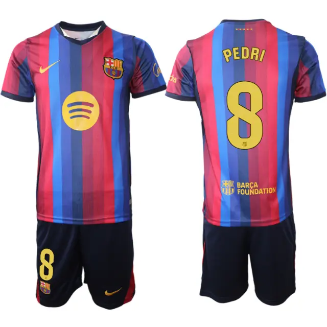 Poceni Nogometni dresi kompleti FC Barcelona 2026-27 Pedri Gonzalez #8 Domači