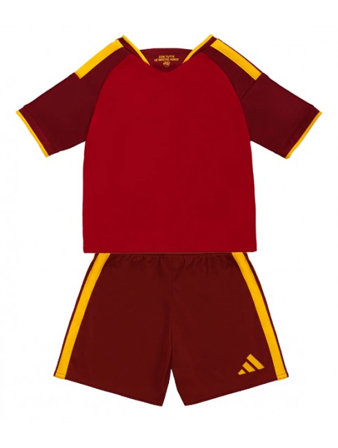 Otroški AS Roma Domači 2026-27 Nogometni dresi kompleti rdeča-1