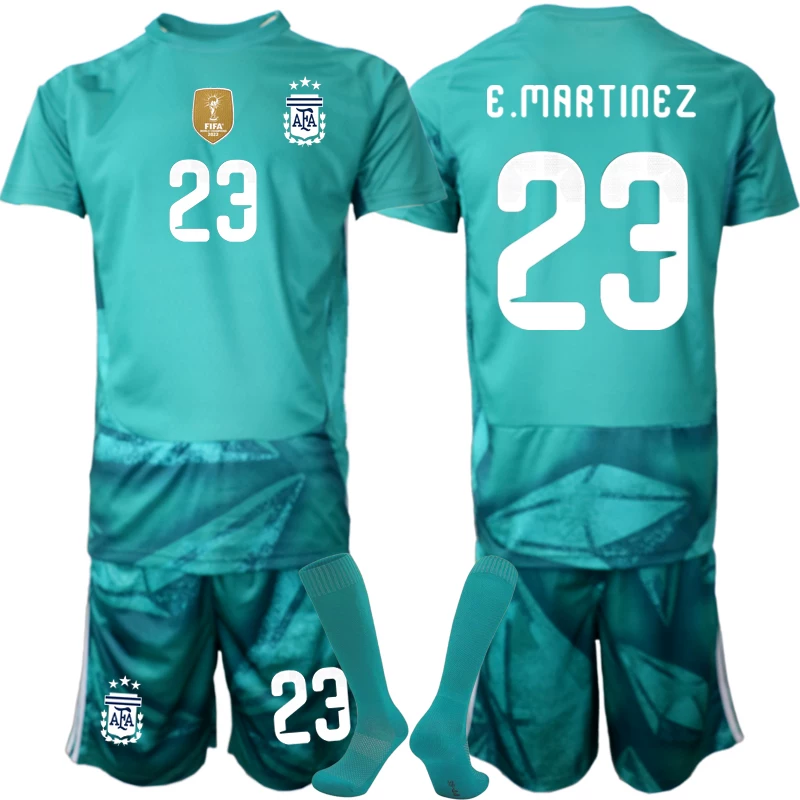 Otroški Nogometni dresi kompleti Argentina SP 2026 Vratarski Emiliano Martinez #23
