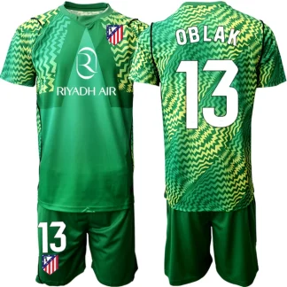 Otroški Nogometni dres kompleti Atletico Madrid 2026-27 Vratarski zelena Jan Oblak 13