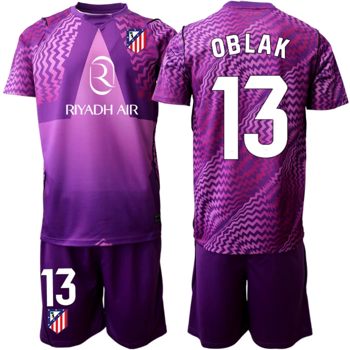 Poceni Vratarski dresi kompleti Atletico Madrid Jan Oblak 13 vijolična 2026-27 Otroški