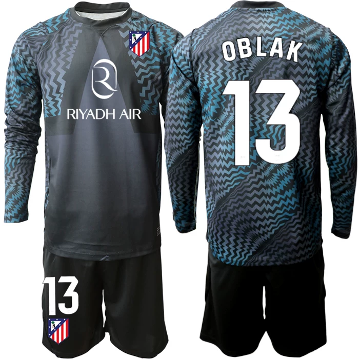 Poceni Vratarski Otroški dresi kompleti črna Atletico Madrid 2026-27 Jan Oblak 13