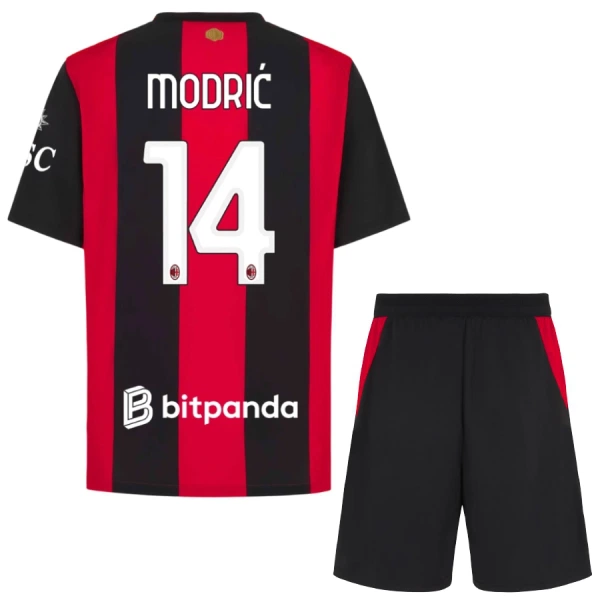 Otroške Nogometnih dresov AC Milan Domači 2026/27 kompleti Luka Modric #14