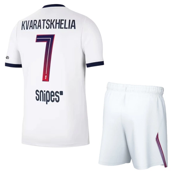 Nogometni dresi za otroke Paris Saint-Germain PSG Gostujoči 2026/27 Kvaratskhelia 7 kompleti