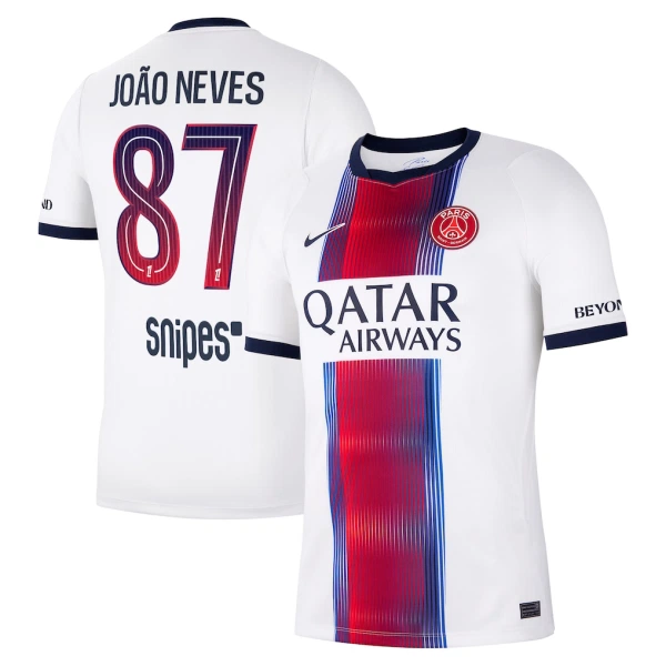 Poceni Nogometni dresi Paris Saint-Germain PSG 2026/27 Joao Neves #87 Gostujoči