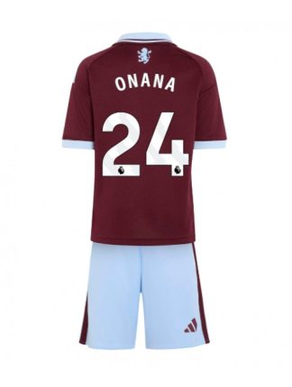 Poceni Otroški Nogometni dresi kompleti Aston Villa Domači 2026-27 Amadou Onana #24