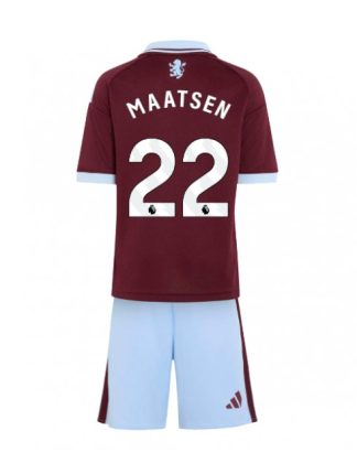 Poceni nogometni dresi za otroke Aston Villa Domači 2026-27 kompleti Ian Maatsen #22