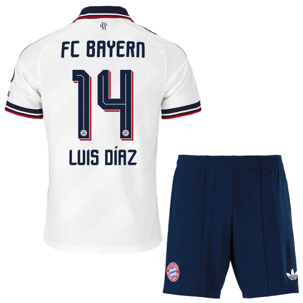 Otroški Nogometni dresi kompleti FC Bayern München Gostujoči 2026-27 Luis Díaz #14