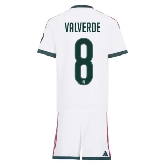 Poceni Otroški Nogometni dresi Real Madrid 2026-27 Domači bela Federico Valverde #8