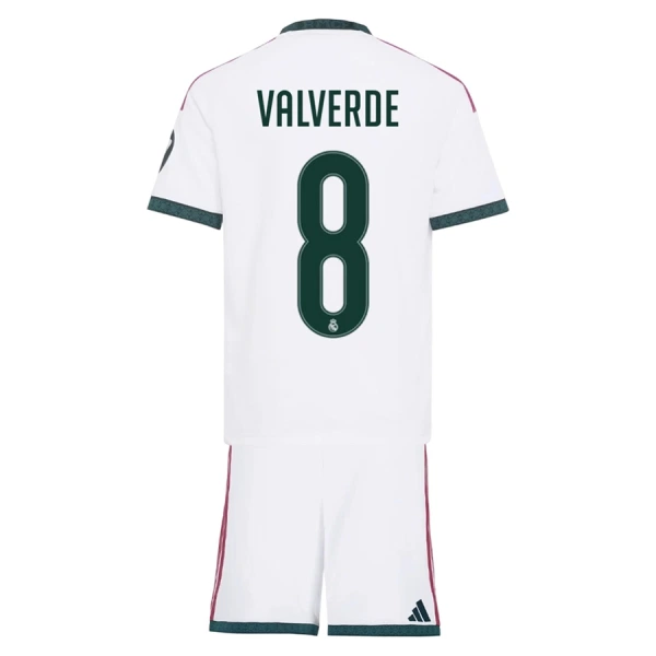 Poceni Otroški Nogometni dresi Real Madrid 2026-27 Domači bela Federico Valverde #8