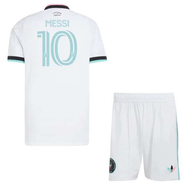 Poceni Nogometni dresi kompleti Inter Miami Tretji 2026-27 bela Otroški Lionel Messi 10