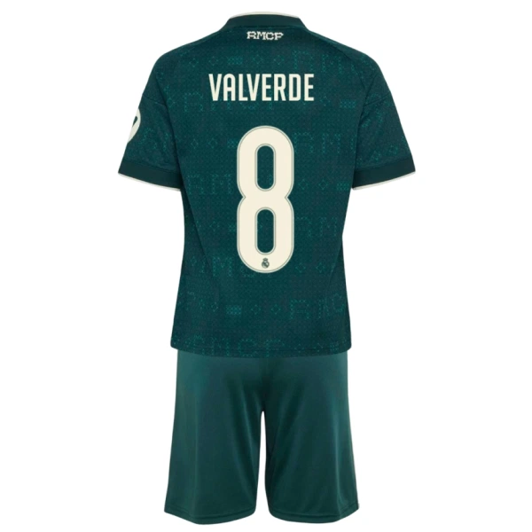 Poceni Otroški Nogometni dresi Real Madrid Gostujoči 2026-27 Federico Valverde #8