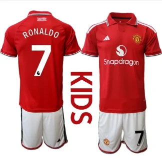 Cristiano Ronaldo #7 Otroški Nogometni dresi Manchester United 2026/27 Domači rdeča