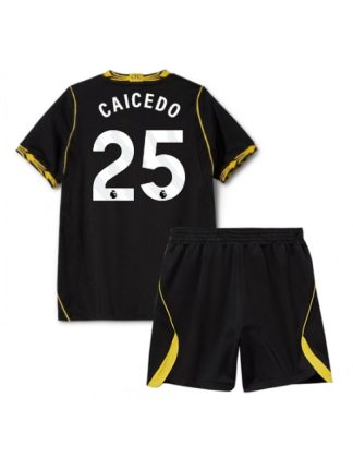 Črna Poceni Nogometni dresi kompleti Chelsea Moises Caicedo #25 Gostujoči 2026-27