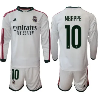 Dresi Real Madrid Domači 2026/27 Kylian Mbappe #10 Dolgi Rokav + Kratke hlače
