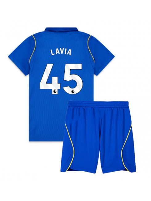 Poceni Nogometni dresi kompleti Chelsea Romeo Lavia #45 Domači 2026-27 moder