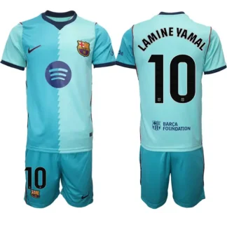 Poceni Nogometni dresi kompleti Lamine Yamal #10 Barcelona Tretji 2026-27