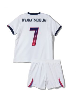 Poceni Otroški dresi kompleti Paris Saint-Germain PSG Khvicha Kvaratskhelia #7 Gostujoči 2026-27