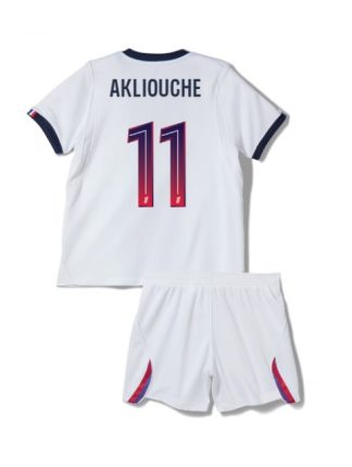 Poceni Otroški dresi kompleti Paris Saint-Germain PSG Maghnes Akliouche #11 Gostujoči 2026-27