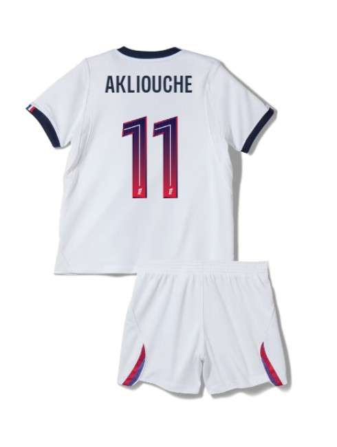 Poceni Otroški dresi kompleti Paris Saint-Germain PSG Maghnes Akliouche #11 Gostujoči 2026-27