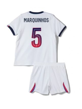 Poceni Otroški dresi kompleti Paris Saint-Germain PSG Marquinhos #5 Gostujoči 2026-27