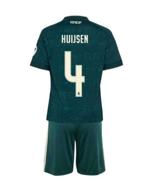 Poceni Otroški dresi kompleti Real Madrid Dean Huijsen #4 Gostujoči 2026-27