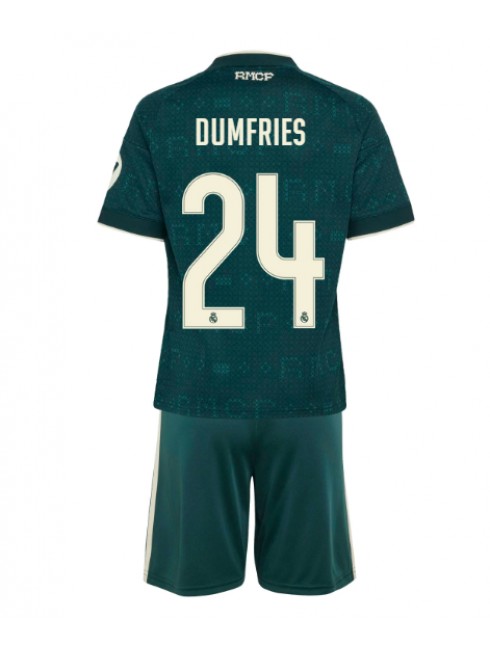 Poceni Otroški dresi kompleti Real Madrid Denzel Dumfries #24 Gostujoči 2026-27