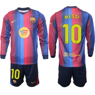 Poceni Nogometni dresi kompleti z dolgimi rokavi FC Barcelona 2026-27 Lionel Messi #10 Domači