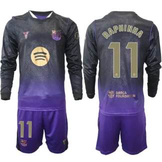 Poceni dresi kompleti z dugi rokavi FC Barcelona 2026-27 Raphinha Belloli #11 Gostujoči