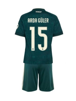 Zelena Poceni Otroški dresi kompleti Real Madrid Arda Guler #15 Gostujoči 2026-27